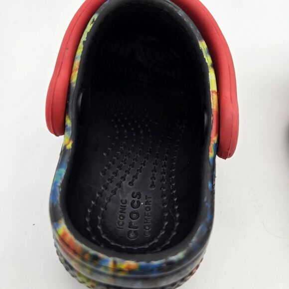 Crocs Kids Classic Clog 6C Black Tie Dye Unisex Water Shoes Slip On Casual - Picture 9 of 13